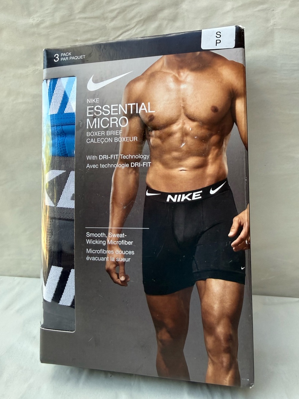 Nike - Essential Micro Boxer Briefs - Size S - Blue/Black/Gray - New In Box